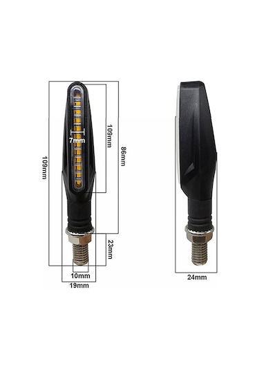 Techmaster Zxd-04 12V Su Geçirmez Motosiklet Led Çakarlı Sinyal Lambası
