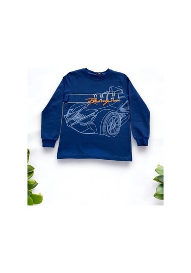 Erkek Çocuk Racing Sweatshirt-14666 Lacivert