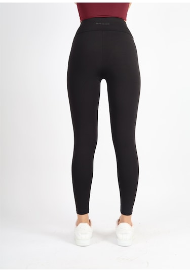 Soft&Basic Kadın Siyah Esnek Uzun Spor Ve Günlük Tayt Siyah
