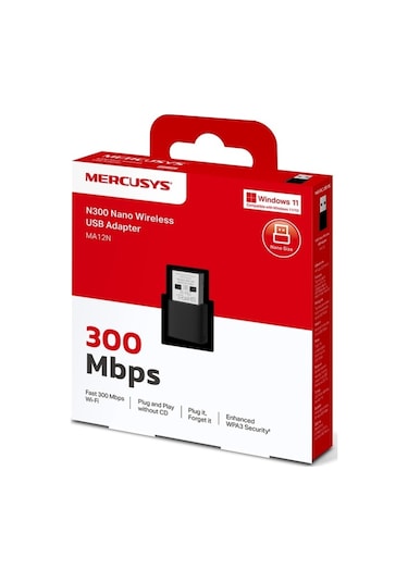 Mercusys Ma12n N300 Nano Wireless Usb Adapter
