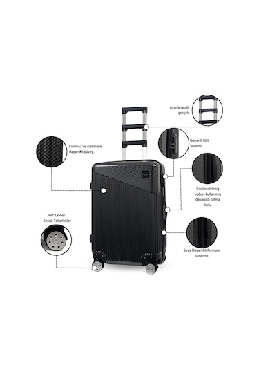 PC Venüs Aurora Serisi Valiz, Gold - Orta Boy Altın