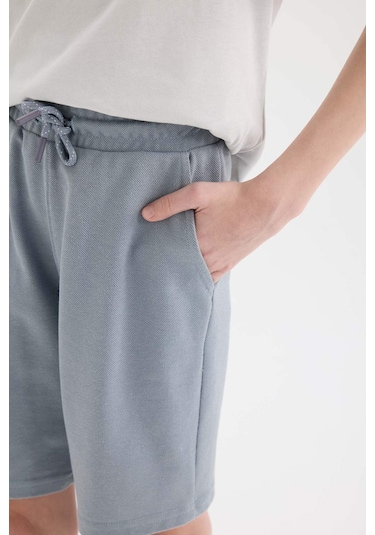 DeFacto Erkek Çocuk Beli Lastikli Cepli Pike Şort B5925A825SMGR527