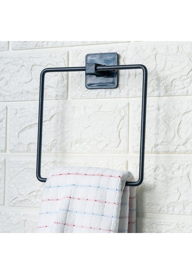 Emt Pazarlama Kendiliğinden Yapışkanlı Siyah Paslanmaz Metal Kare Havluluk Diğer