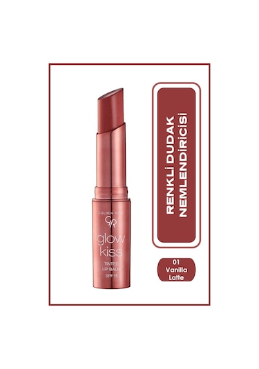 Golden Rose Glow Kiss Tinted Shea Yağı Hyaluronik Asit Ve Vitamin E İçeren Renkli Dudak Balmı 01 Vanilla Latte