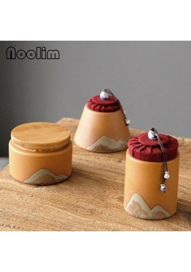 Pazly Kaba Çömlek Çay Sepeti, Seramik, Kırmızı, Mini Seyahat Mühürlü Kutu, Mutfak Baharat Kavanozu, Taşınabilir, Kullanışlı Diğer