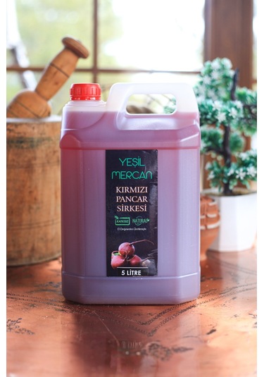 Yeşil Mercan Kırmızı Pancar Sirkesi Katkısız %100 Doğal Fermente 5 L