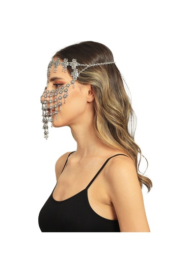 Kadın Antik Gümüş Kaplama Ayarlanabilir El Yapımı Peçe Gümüş