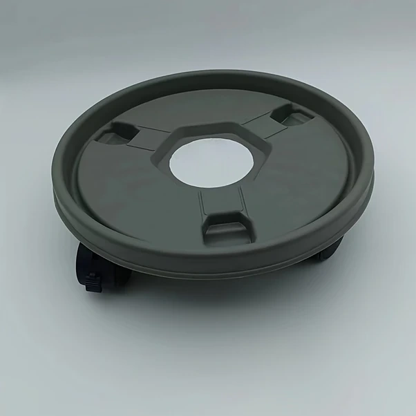 Elmpaly 1 Adet Gri Kalın Plastik Saksı Altlığı Tekerlekli Ev Bitkisi Taşıyıcı Tabanı