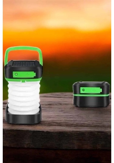 Bfs Katlanabilir Kamp Lambası Solar Fener Görünümlü 3 Kademeli Şarjlı Çok Renkli