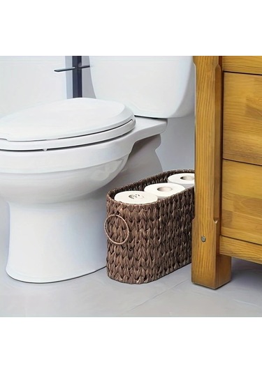 Honeybeeshop Ldq Tuvalet Kağıdı Tutucu Sepeti Kahve Rengi Montaj Gerektirmez Banyo Depolama Rafı Kahve Rengi