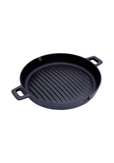 Sürel Döküm 30 Cm Yuvarlak Bombe Izgara Tava Mat Siyah Siyah