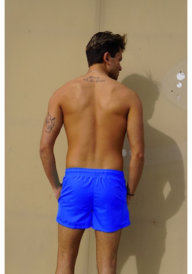 Miami Beach Saks Mavi Kısa Boy Erkek Deniz Ve Havuz Şortu Saks Mavi