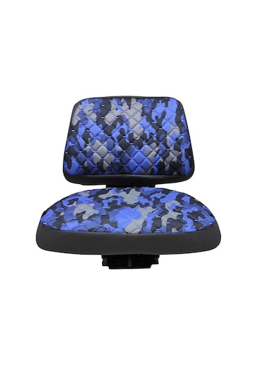 Traktör Koltuk Kılıfı - Kolçaksız -Mavi Kamuflaj -Bb-373