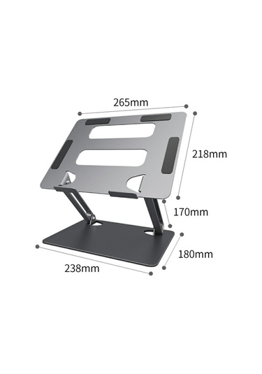 L303 Alüminyum Alaşımlı Ayarlanabilir Tablet Standı, 17,3 İnçe Kadar Cihazlar Katlanabilir Soğutma Dizüstü Bilgisayar Yükselticisi Gümüş