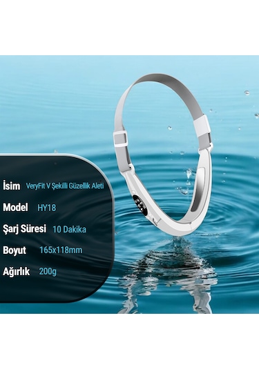 Veryfit HY18 V Şekilli Yüz Germe Çene Eritme Elektrikli Ledli Titreşimli 8 Modlu Ems Güzellik Cihazı Beyaz