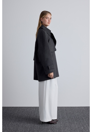 Mari Kruvaze Trenç Kaban Antrasit Antrasit