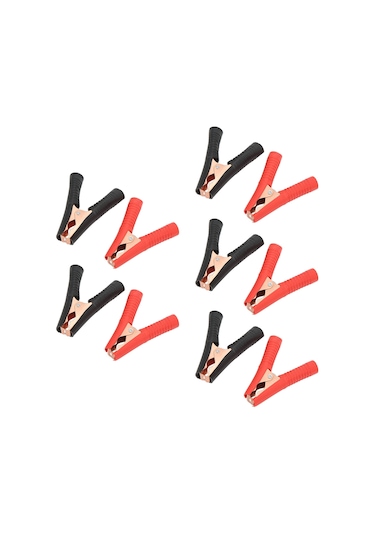 Moveevo 100a Akü Klembi Seti - Pvc Kaplı, Çelik Ve Bakır Malzeme, 20mm Açılış, Araç Ve Kamyonlar İçin, 5 Adet Kırmızı-siyah Paket