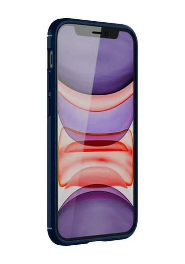İphone Uyumlu 11 Kılıf Focus Carbon Desen Silikon Kapak Lacivert