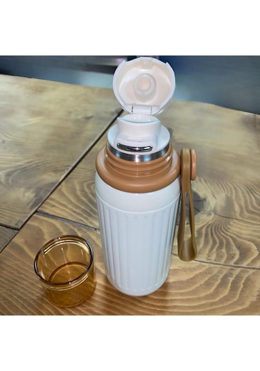 Çift Katmanlı Paslanmaz Çelik Termos 500 Ml Beyaz