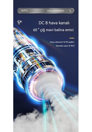 Araba Kablosuz Elektrikli Süpürge Yüksek Güç Fırçasız Elektrikli Süpürge