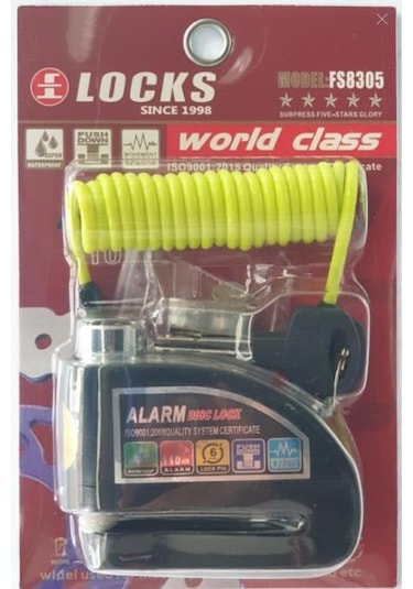 World Class Locks 110 Db Siyah Alarmlı Disk Kilidi