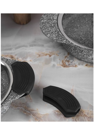 Taç Granit Plus Silikon Saplı 3lü Gri Sahan Seti Tac-3182