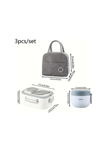 3'lü Set Taşınabilir El Taşıma Çantası Seti, Termal Çanta El Taşıma Çantası İle Pp Termal El Taşıma Çantası Ve Yulaf Kupası Set Pembe