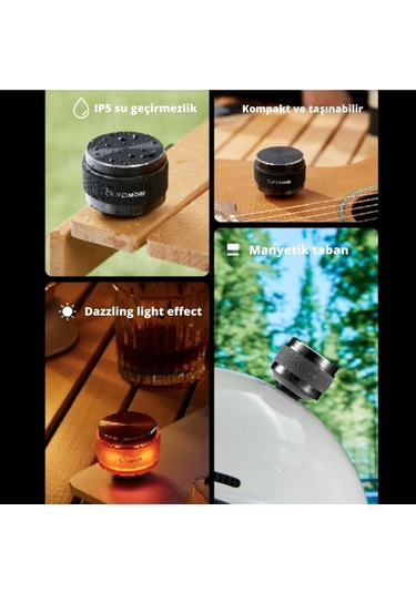 Shopytech Kemik İletimli Kablosuz Bluetooth Hoparlör Rgb Neon Işıklı Manyetik Ip54 Su Sıçramasına Da