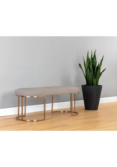 Mars Modern Döşemeli Metal Ayaklı Bench Siyah
