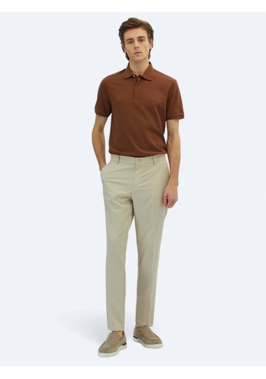 Ekru Dokuma Jogging Fit Casual Pantolon Ekru