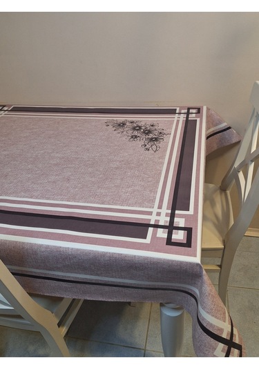 Dora Pano Elyaf Tabanlı Pvc Muşamba - Desenli Silinebilir 120 X 140 Hazır Masa Örtüsü Pembe