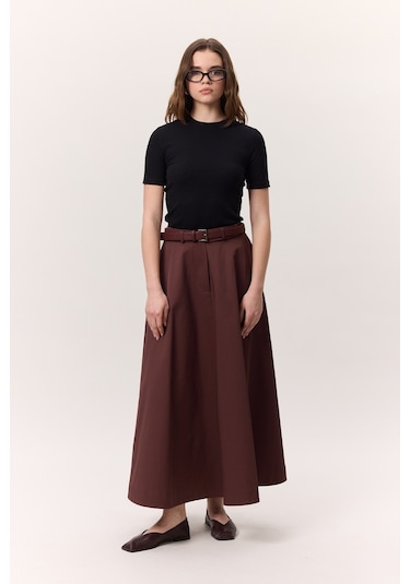 Premıum Geniş Etek Bordo Bordo