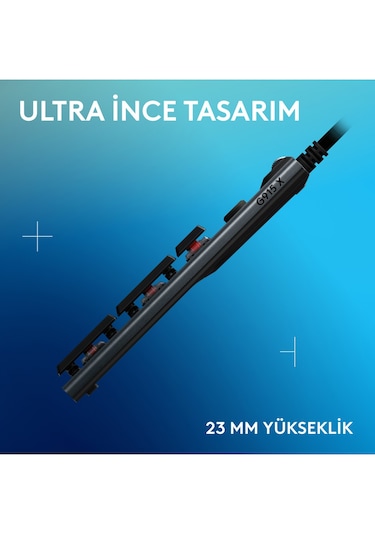 Logitech G915 X Düşük Profilli Rgb Aydınlatmalı Gl Brown Pc/mac Için Kablolu Ingilizce Q Mekanik Oyun Klavyesi, Siyah