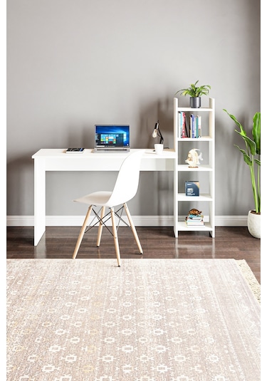 Kitaplıklı Fonksiyonel Çalışma Masası Beyaz