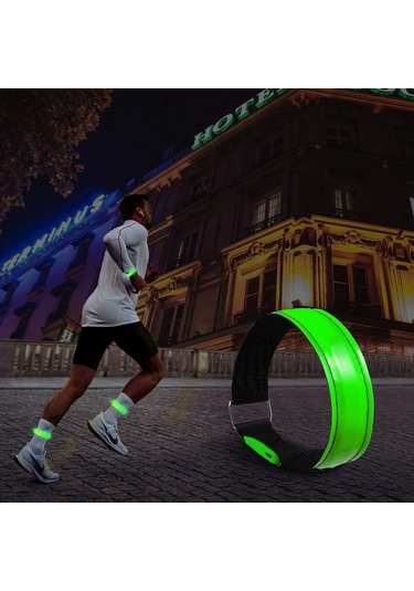 Kangvka Yürüyüş, Koşu Ve Bisiklet İçin Şarj Edilebilir Led Parmaklık 2 Adet , Yansıtıcı Özellikli, Hafif Ve Ayarlanabilir Çok Renkli