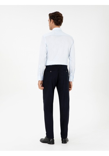 Cacharel Koyu Lacivert Slim Fit Kumaş Pantolon