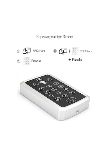 Sonex Rfid Şifreli Kapı Kilidi - Kartlı Geçiş Kontrol Sistemi 30 Tag