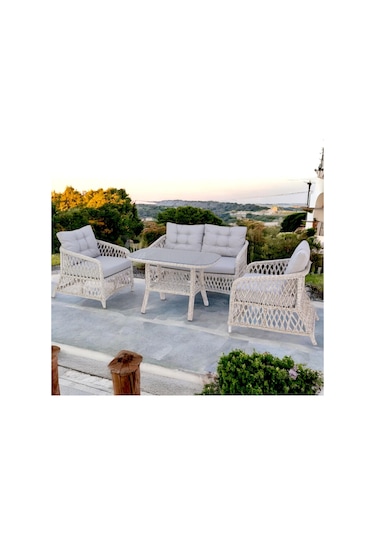 Marbella X Rehome İkili Rattan Bahçe Oturma Grubu 626 Bej - Krem