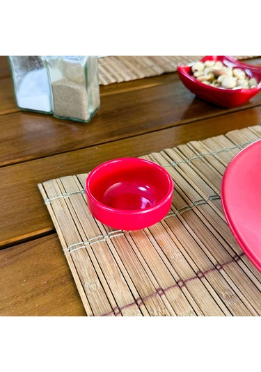 Alezy 529 Göreme Melamin Termostar Yuvarlak Sosluk 6 Cm Kırmızı