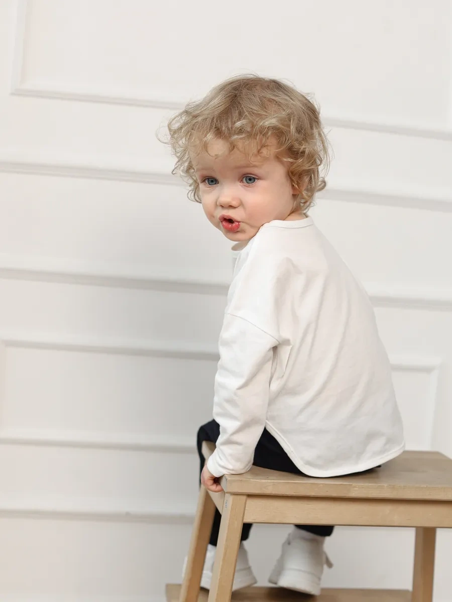 Liwen Kids Bebek İçin Uzun Kollu Çocuk Kazak Sweatshirt 262661361 Beyaz