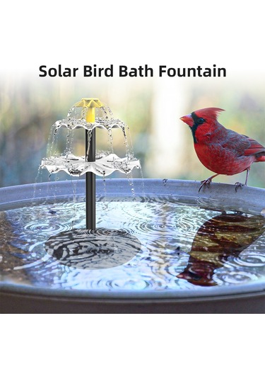 Leezsing Güneş Enerjili 3 Katlı Şelale Çeşme - 160l/saat Akış, 9 Püskürtme Başlıklı, Ip68 Su Geçirmez, Filtreli Bahçe Dekoru