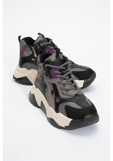 Luvishoes Lowel Siyah-mor Kadın Spor Bot Mor - Siyah