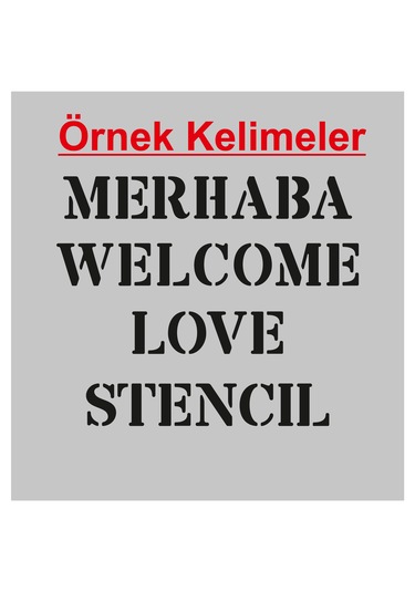 Stencil Harf Boyama Şablonu X077 Harf Yüksekliği 25 Cm