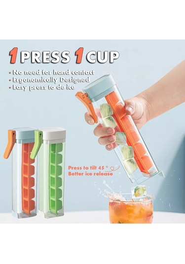 Kosona Tek Elle Basılı 6'lı Buzluk, Ev Kullanıma Uygun, Yiyecek Grubu Malzeme, Spill-proof Kapaklı, Buz Depolama Kutusu, Turuncu - 1 Adet Çok Renkli