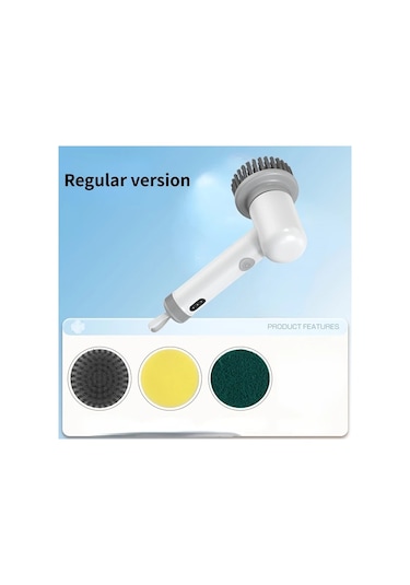 Xuweiwei Elektrikli Temizleme Fırçası Elde Taşınabilir Normal Sınıf Beyaz Güçlü Kablosuz Yüksek Çözünürlüklü Dijital Ekran Ayarlanabilir Hız Büyük Pil Kapasitesi