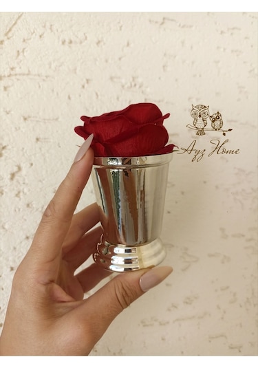 1 Adet Gül Kovası Kadife Gül Kahve Sunum İsteme Söz Nişan2