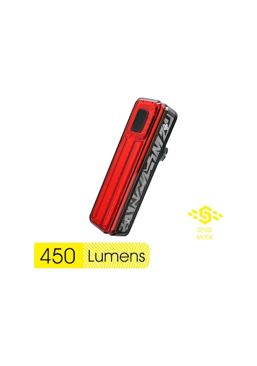 Moon Helıx Sense 450 Lümen Usb Arka Lamba Fren Modu 985014 Siyah  - Kırmızı