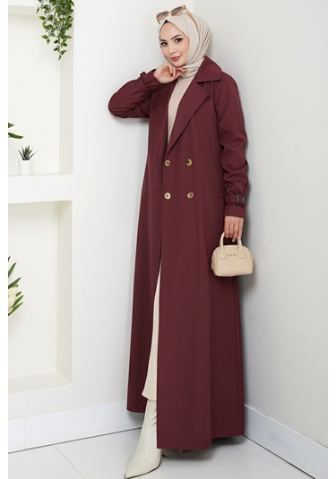 Tam Boy Su Geçirmez Trenç 1596 - Bordo Bordo