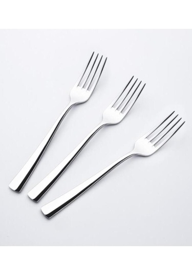 Deniz Sade Tatlı Çatal 12 Parça Gri