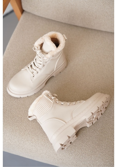 D0988 Soğuk Geçirmez Kışlık Kadın Bot & Bootie Nut